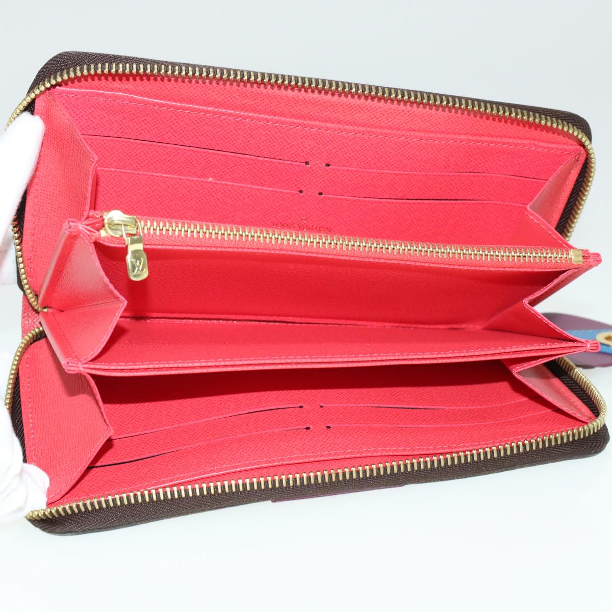 LOUIS VUITTON Monogram Totem Zippy Wallet Purple Red blue M61364 LV 45037