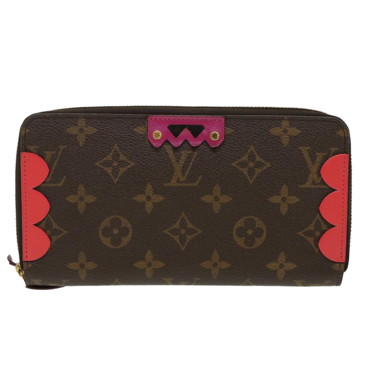 LOUIS VUITTON Monogram Totem Zippy Wallet Purple Red blue M61364 LV 45037