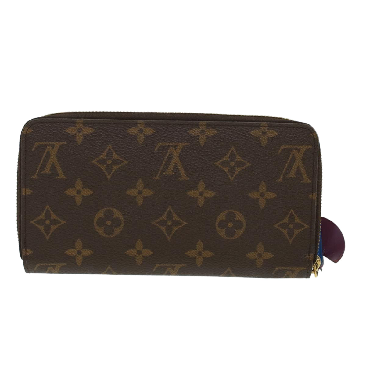 LOUIS VUITTON Monogram Totem Zippy Wallet Purple Red blue M61364 LV 45037
