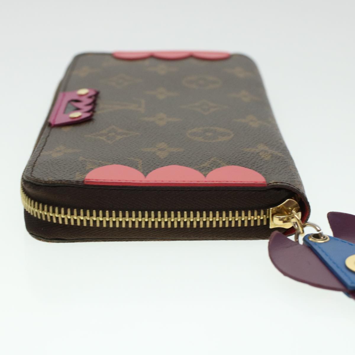 LOUIS VUITTON Monogram Totem Zippy Wallet Purple Red blue M61364 LV 45037