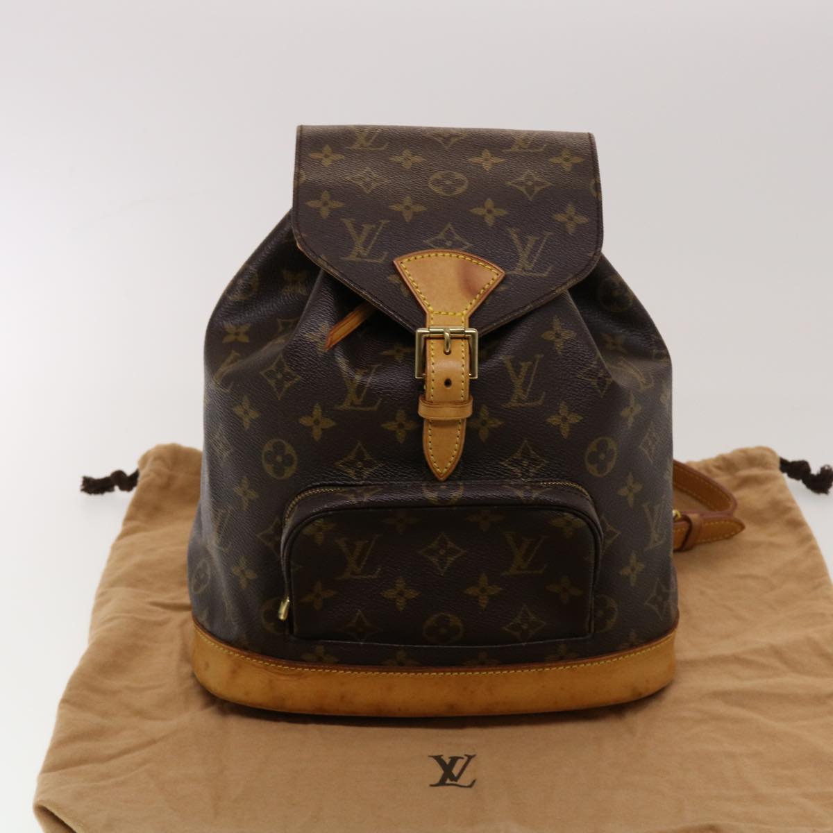 LOUIS VUITTON Monogram Montsouris MM Backpack M51136 LV 45047
