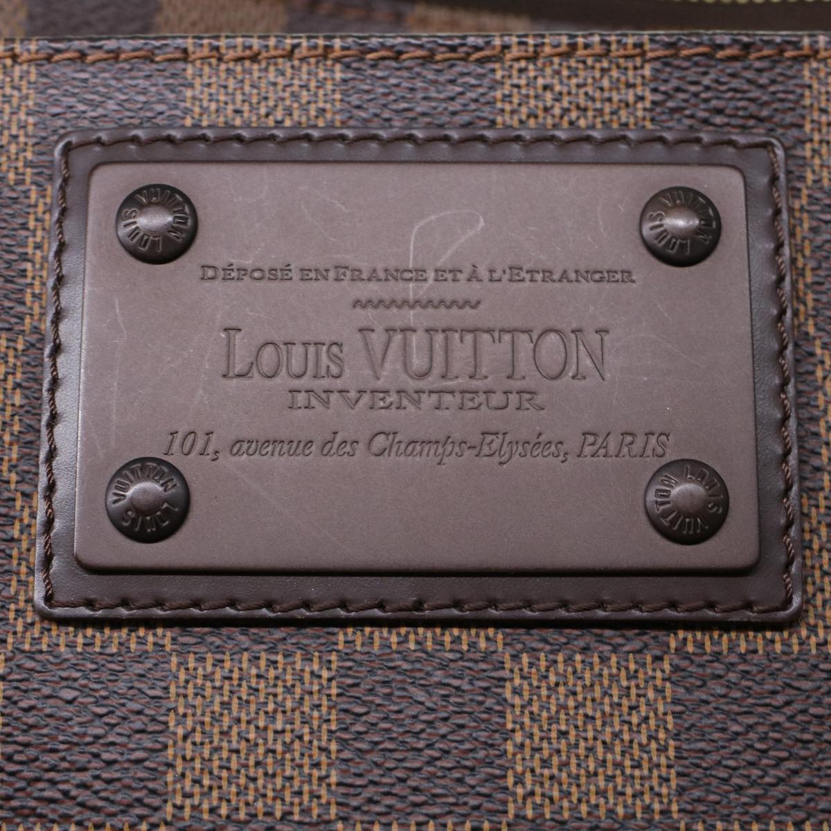 LOUIS VUITTON Damier Ebene Pochette Plat Brooklyn Bag N41100 45052A