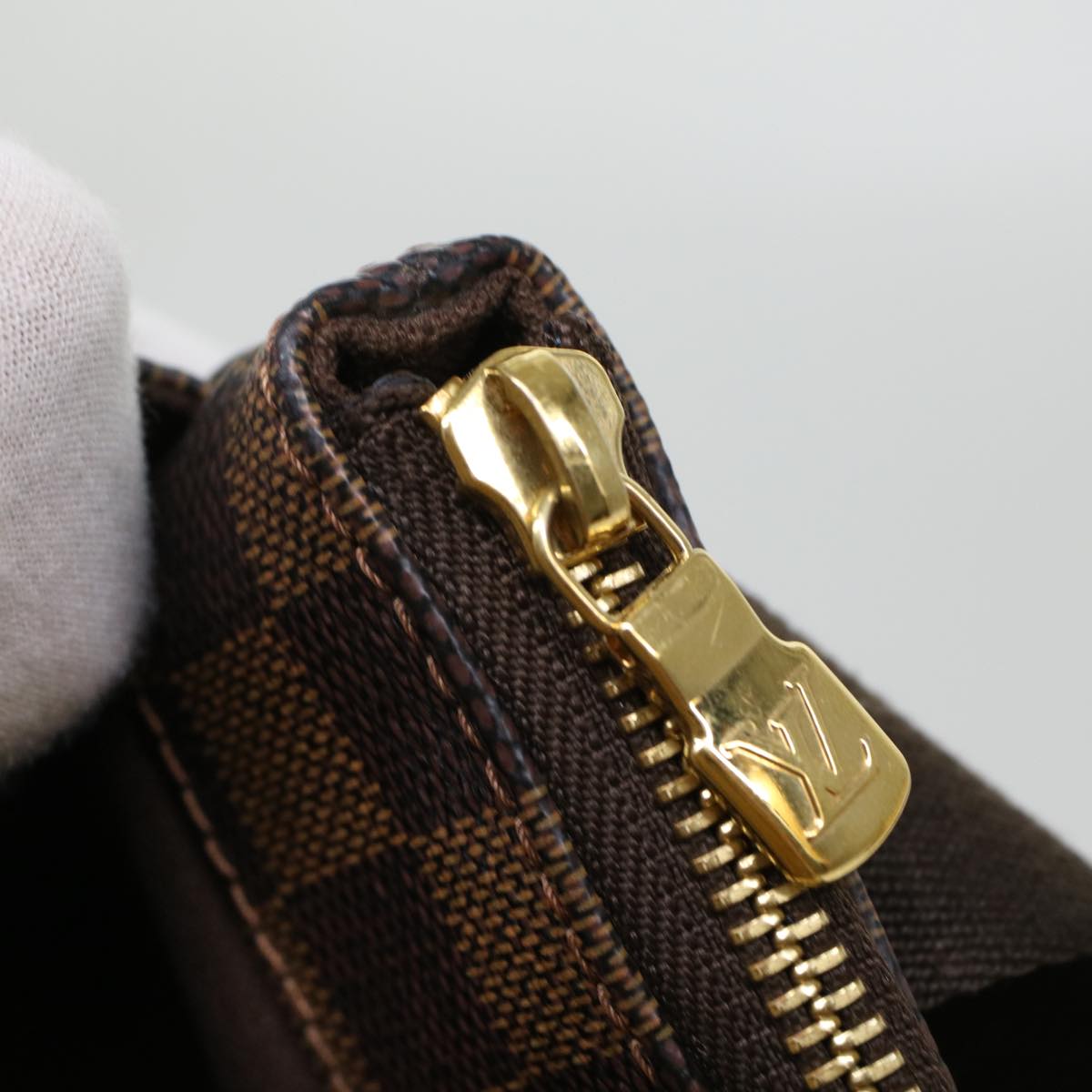 LOUIS VUITTON Damier Ebene Pochette Plat Brooklyn Bag N41100 45052A