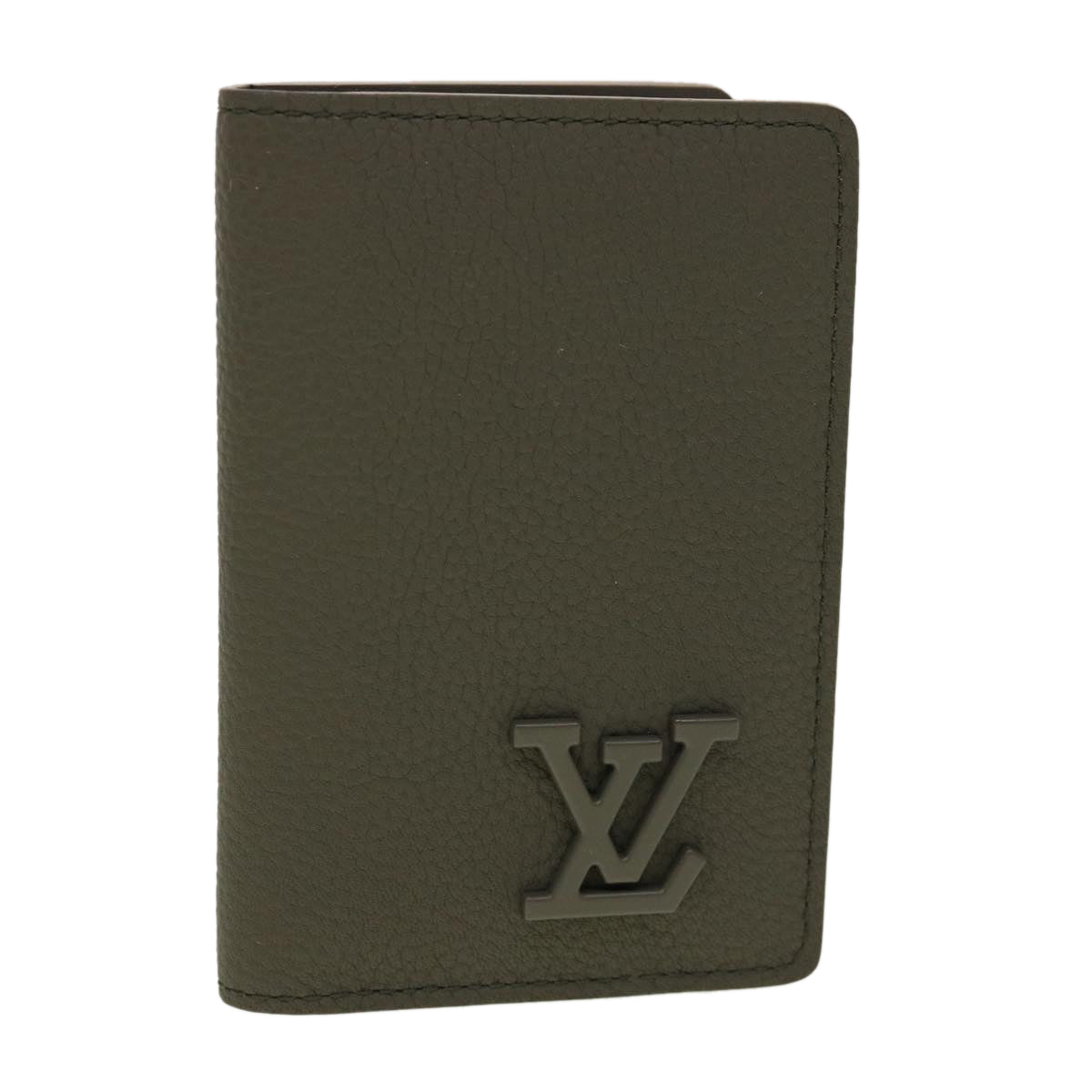 LOUIS VUITTON LV Aerogram Grained Organizer De Poch Card Case Gray 45060A
