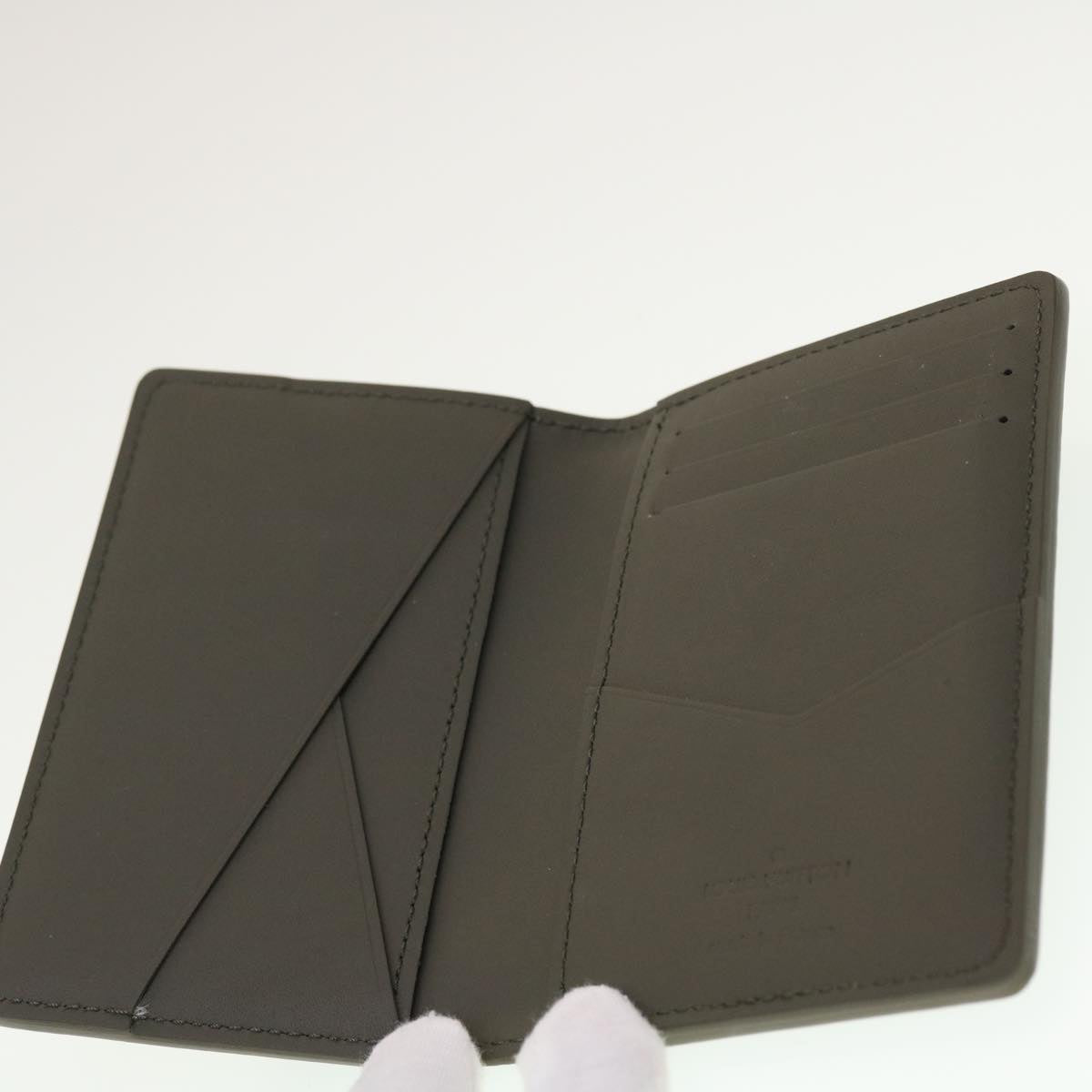 LOUIS VUITTON LV Aerogram Grained Organizer De Poch Card Case Gray 45060A