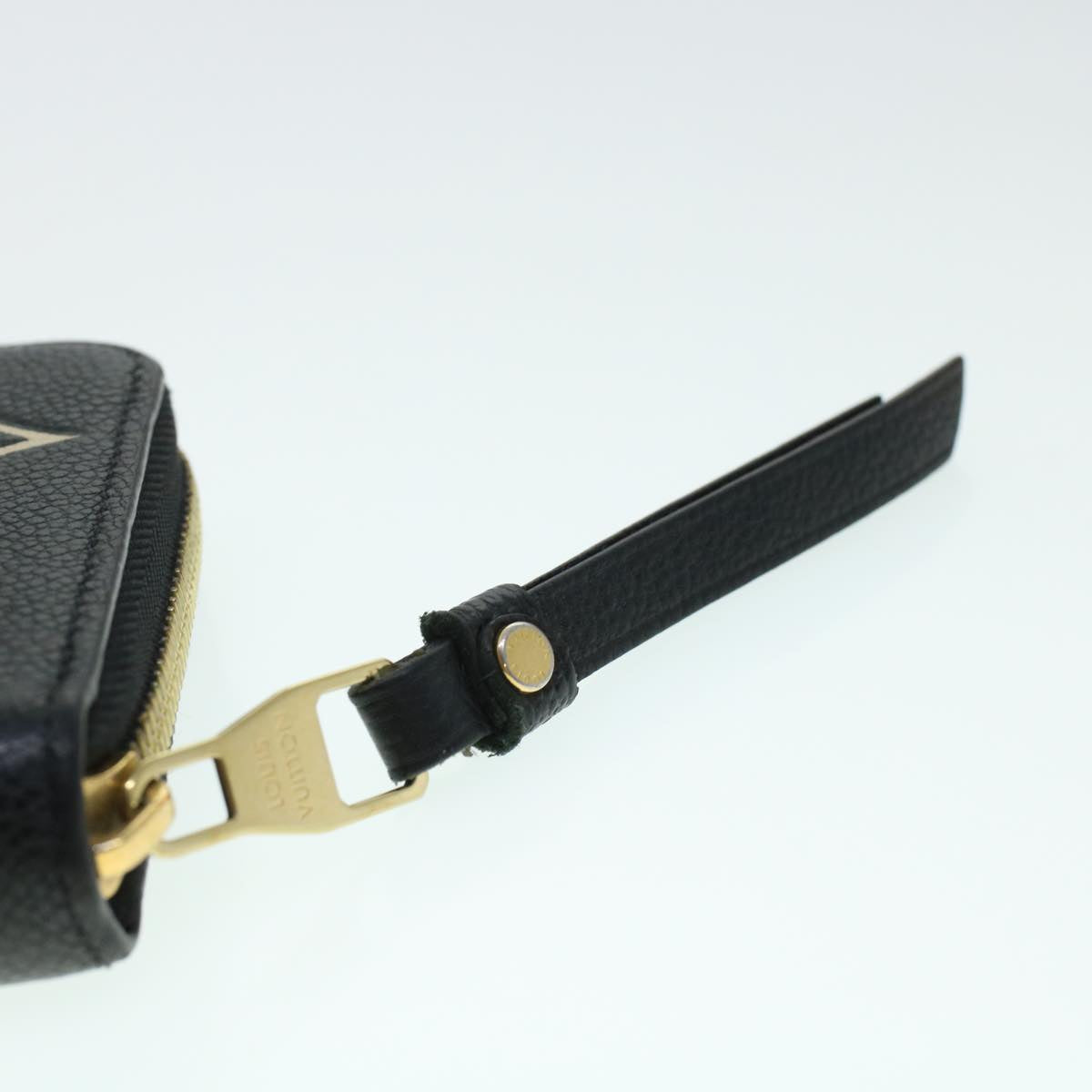 LOUIS VUITTON Monogram Empreinte Zippy Wallet Black Beige M80481 LV 45062