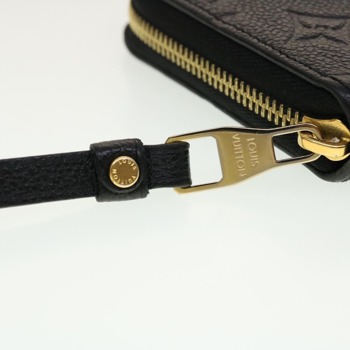 LOUIS VUITTON Monogram Empreinte Zippy Wallet Black M60571 LV 45067