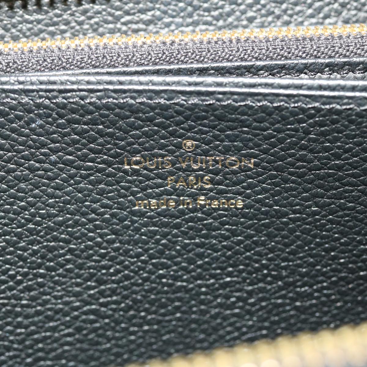 LOUIS VUITTON Monogram Empreinte Zippy Wallet Black M60571 LV 45067
