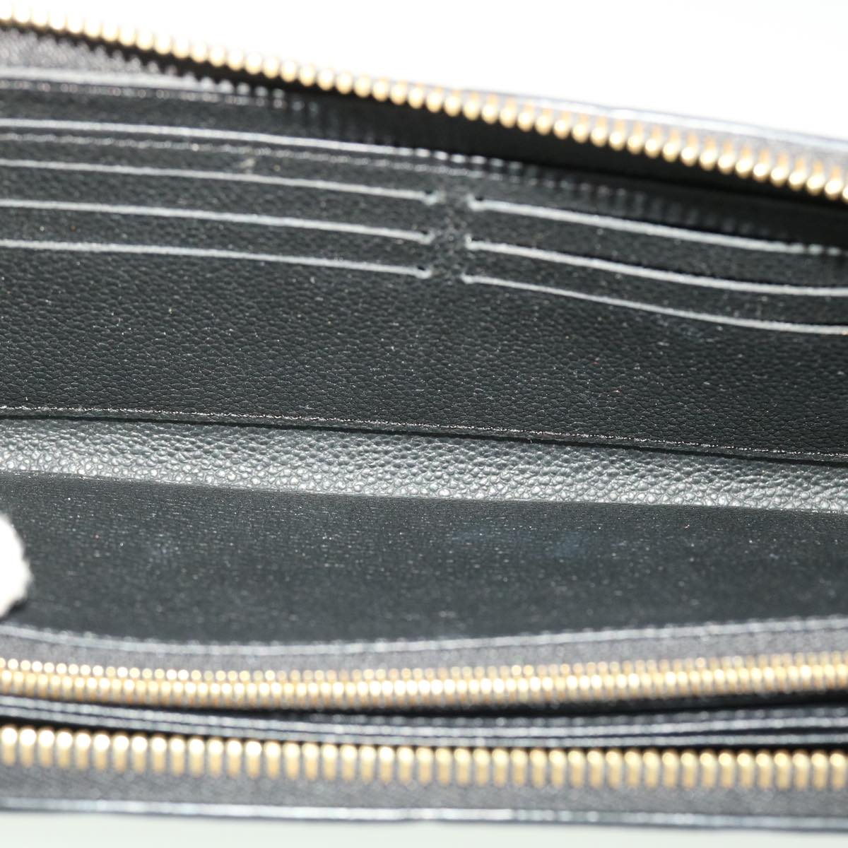 LOUIS VUITTON Monogram Empreinte Zippy Wallet Black M60571 LV 45067