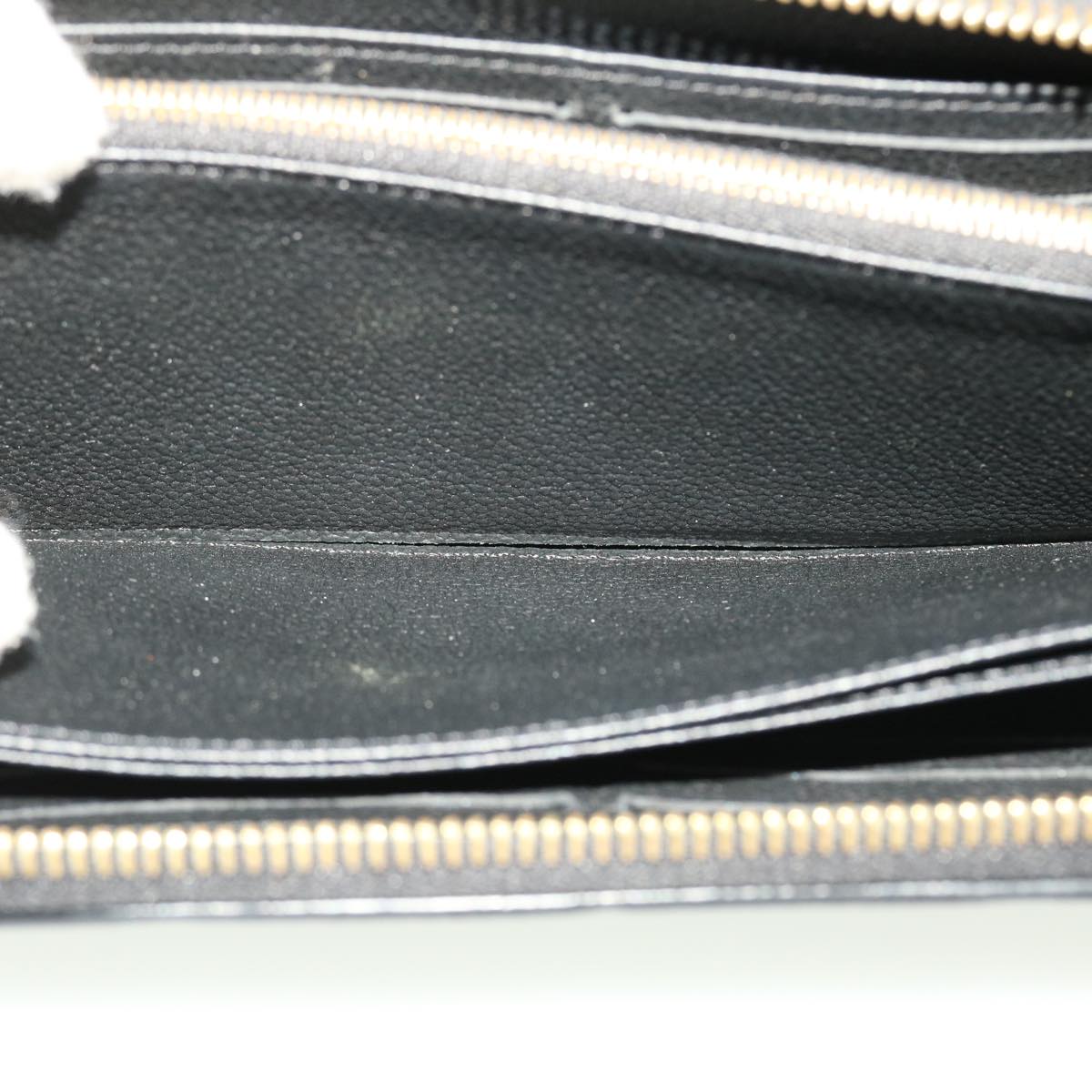 LOUIS VUITTON Monogram Empreinte Zippy Wallet Black M60571 LV 45067