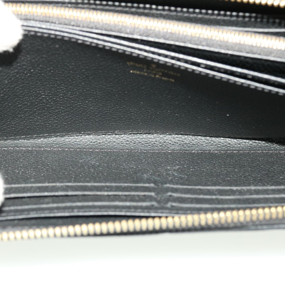LOUIS VUITTON Monogram Empreinte Zippy Wallet Black M60571 LV 45067