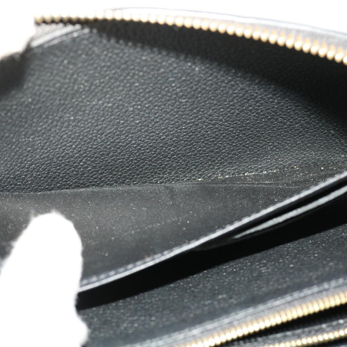 LOUIS VUITTON Monogram Empreinte Zippy Wallet Black M60571 LV 45067
