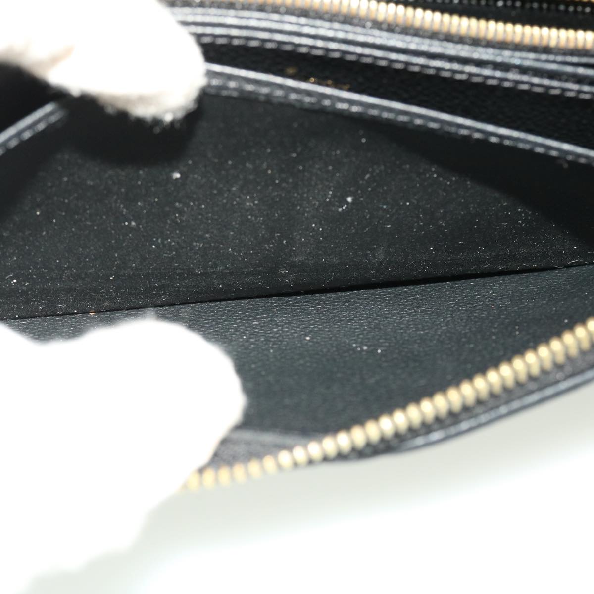 LOUIS VUITTON Monogram Empreinte Zippy Wallet Black M60571 LV 45067