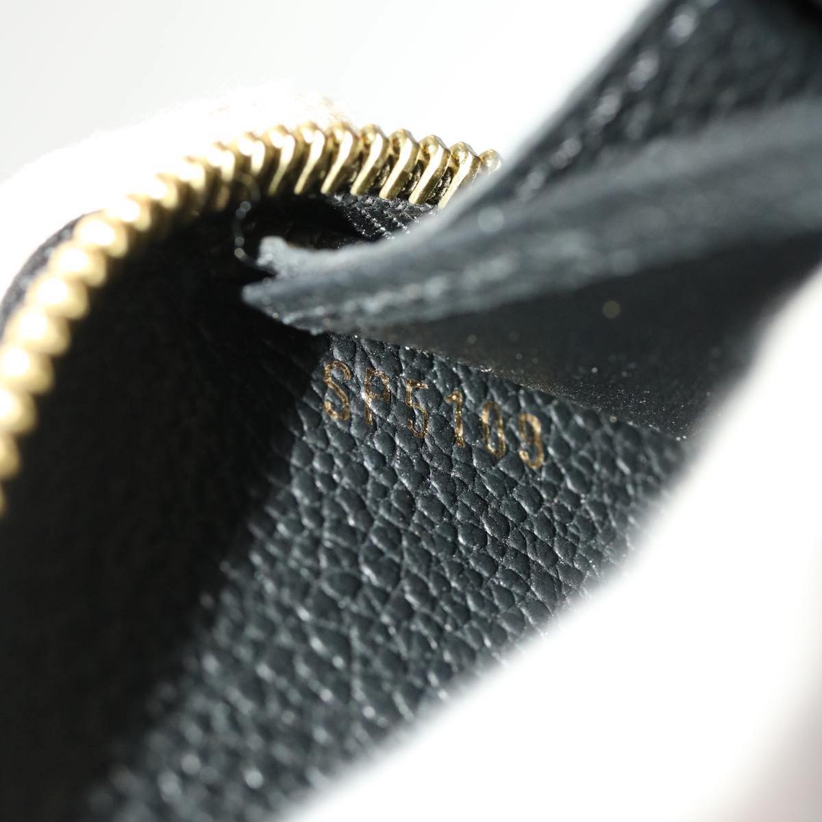 LOUIS VUITTON Monogram Empreinte Zippy Wallet Black M60571 LV 45067