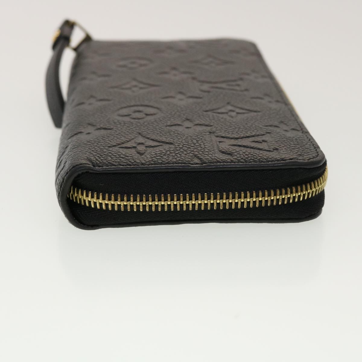 LOUIS VUITTON Monogram Empreinte Zippy Wallet Black M60571 LV 45067