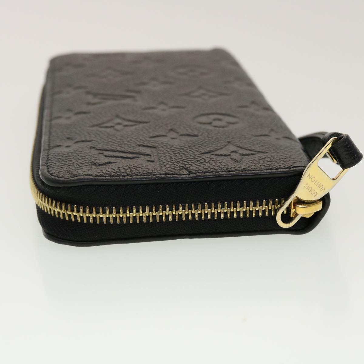 LOUIS VUITTON Monogram Empreinte Zippy Wallet Black M60571 LV 45067