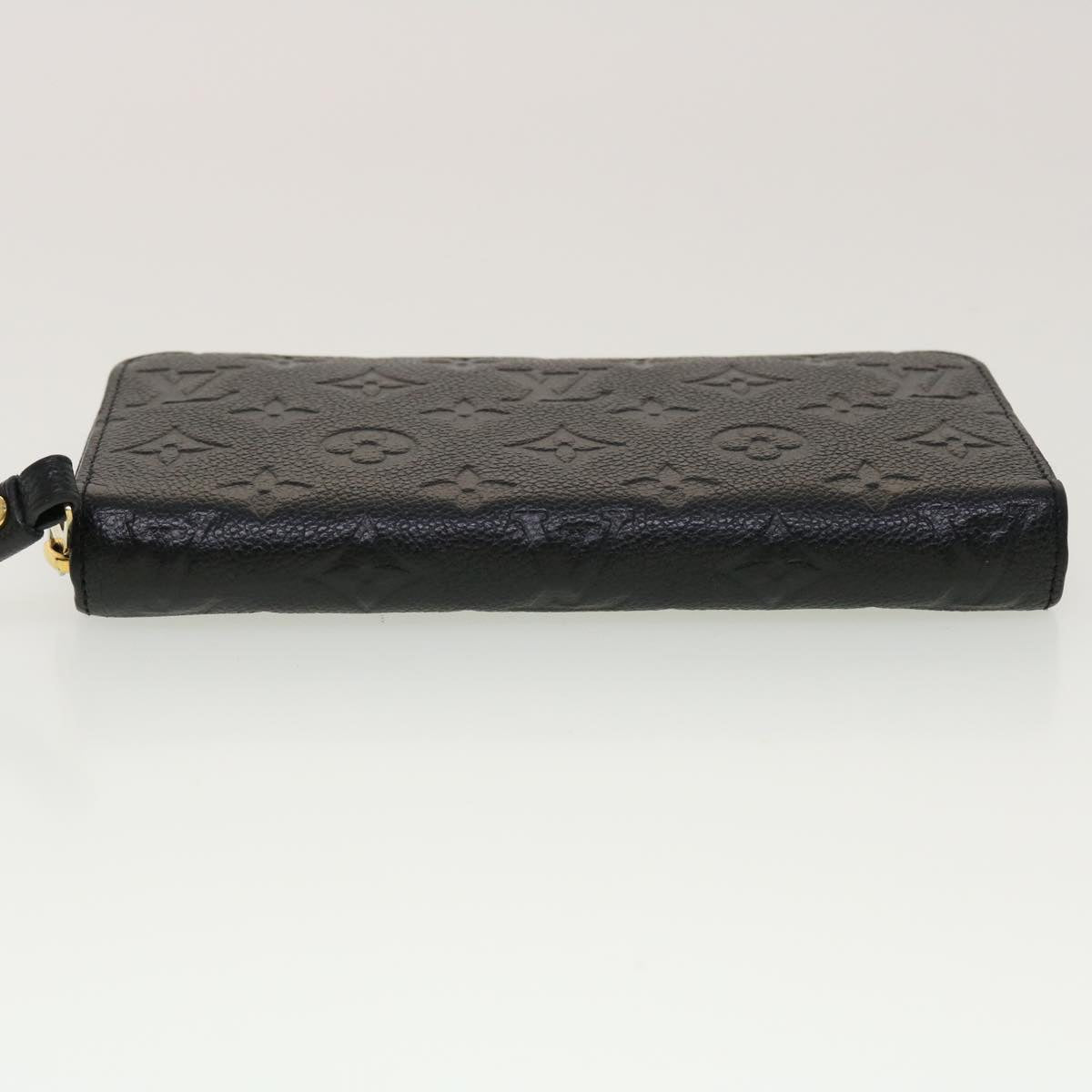 LOUIS VUITTON Monogram Empreinte Zippy Wallet Black M60571 LV 45067