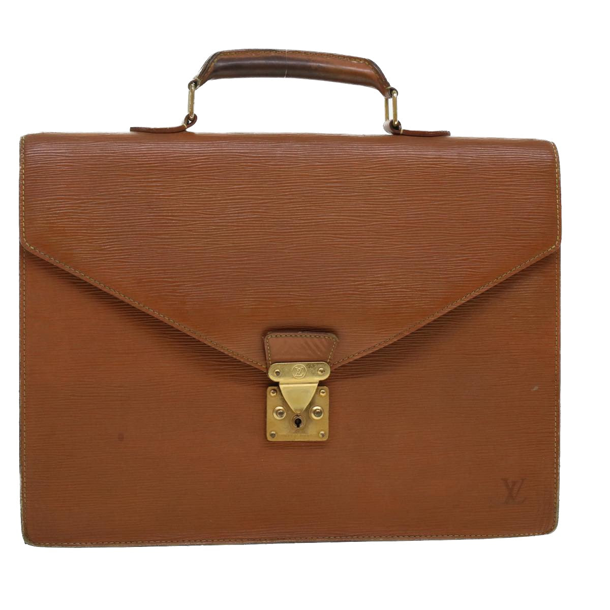 LOUIS VUITTON Epi Serviette Ambassador Business Bag Brown M54413 LV 45081