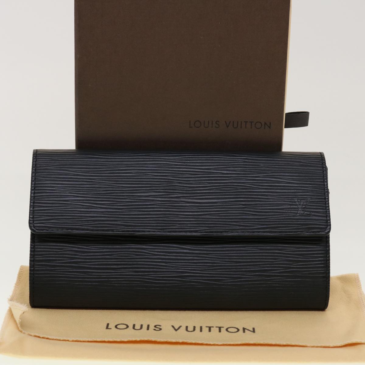 LOUIS VUITTON Epi Portefeuille Sarah Long Wallet Black M63742 LV 45082