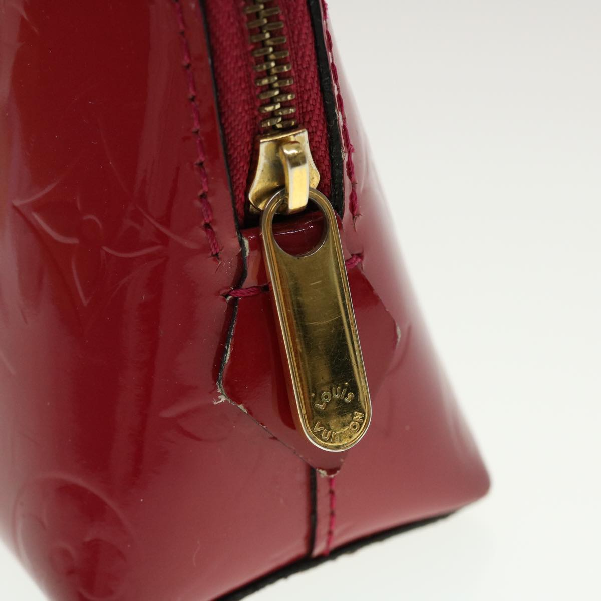 LOUIS VUITTON Vernis Pochette Cosmetic Pouch Rose Andian M90009 LV 45142