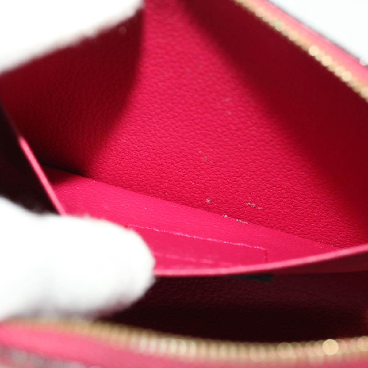 LOUIS VUITTON Vernis Pochette Cosmetic Pouch Rose Andian M90009 LV 45142