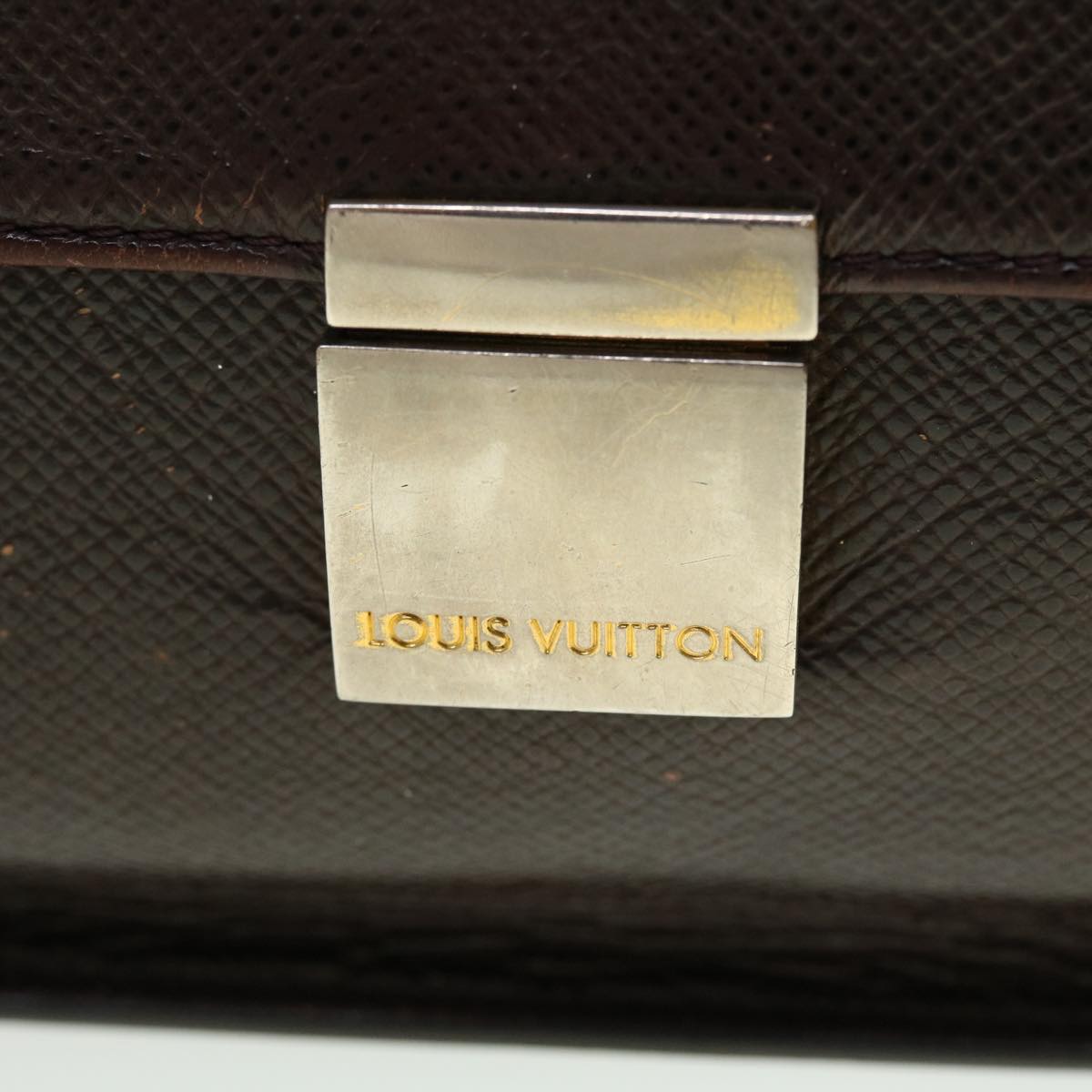 LOUIS VUITTON Taiga Leather Selenga Clutch Bag Acajou M30786 LV 45150