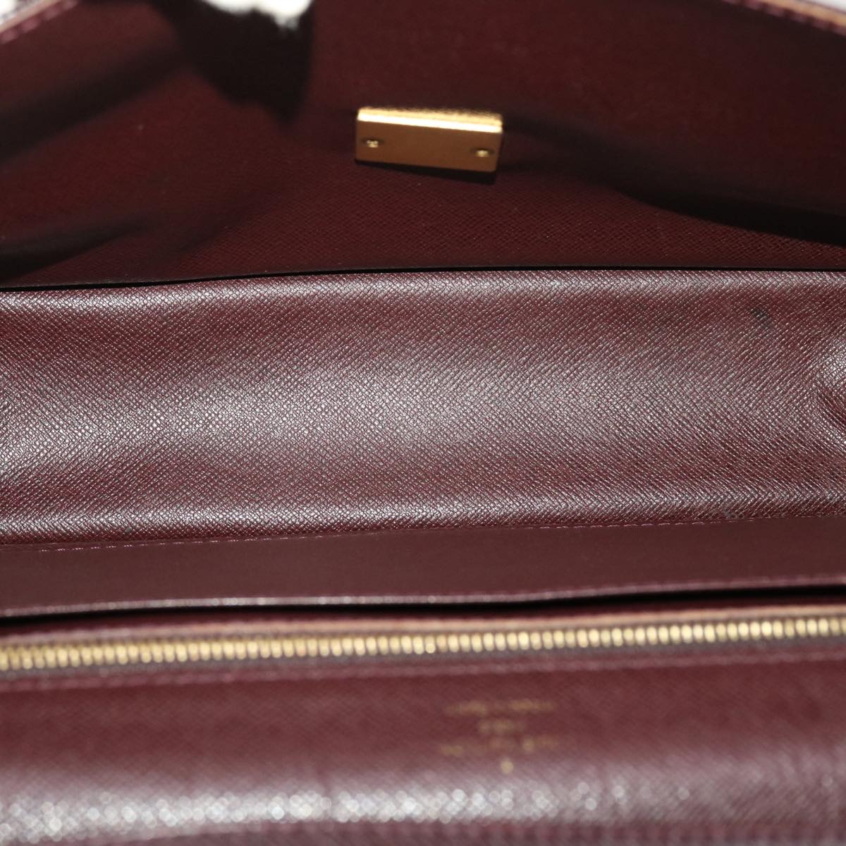 LOUIS VUITTON Taiga Leather Selenga Clutch Bag Acajou M30786 LV 45150