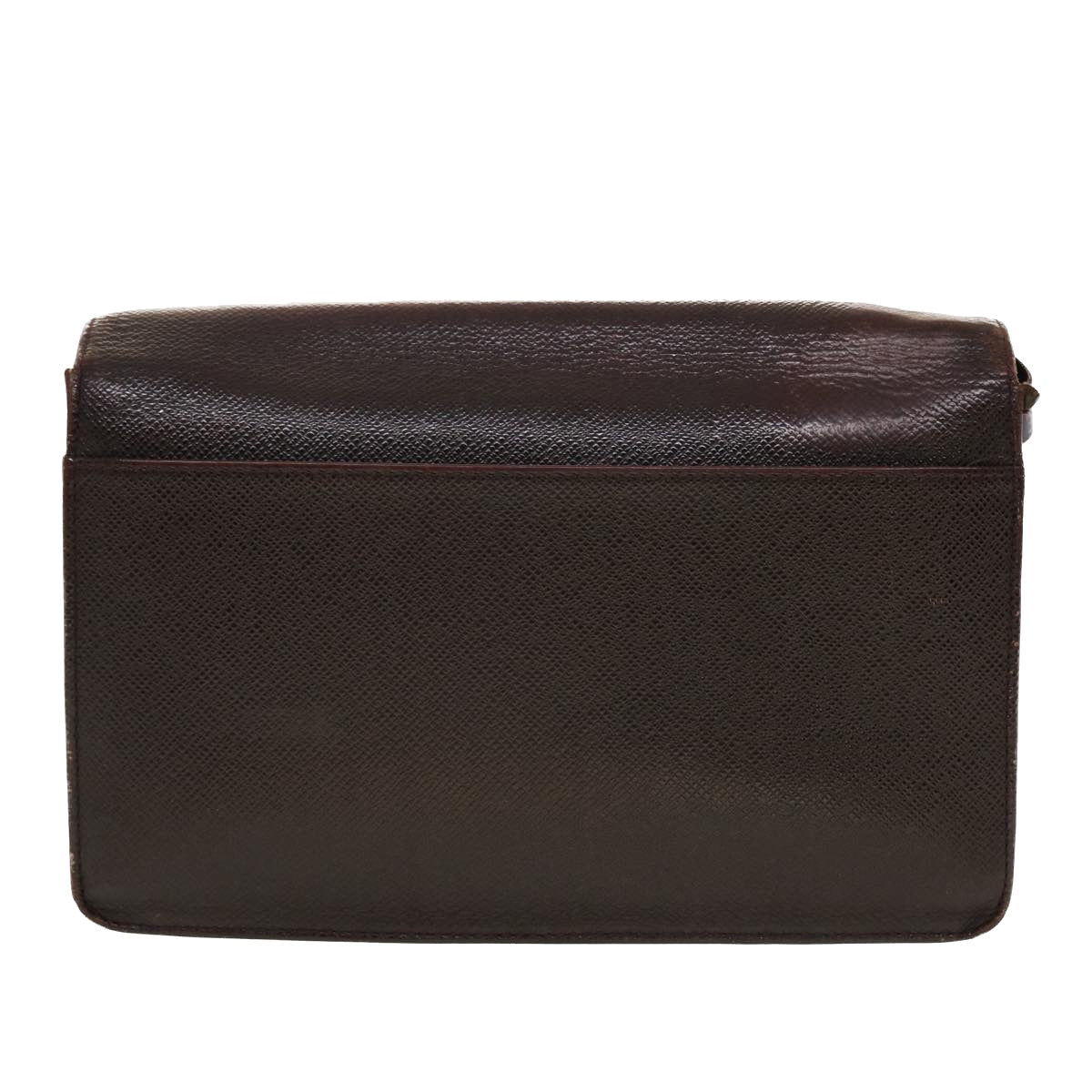LOUIS VUITTON Taiga Leather Selenga Clutch Bag Acajou M30786 LV 45150