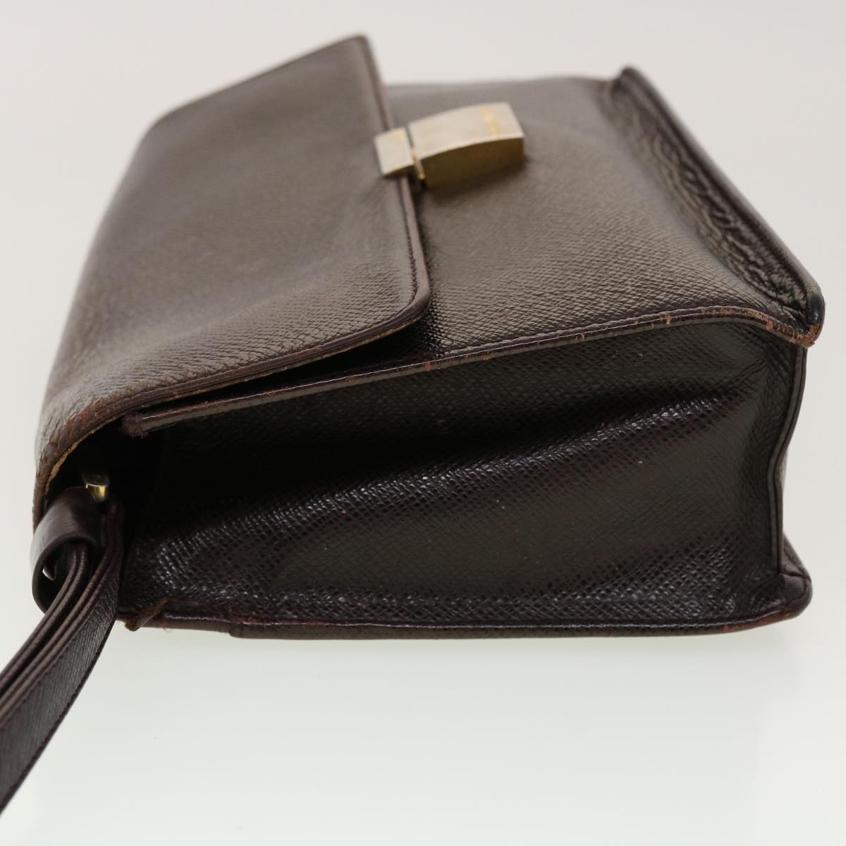 LOUIS VUITTON Taiga Leather Selenga Clutch Bag Acajou M30786 LV 45150