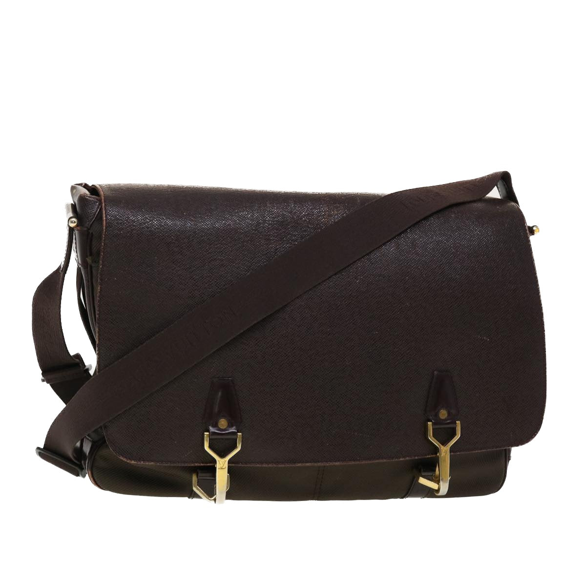 LOUIS VUITTON Taiga Leather Delsous Shoulder Bag Acajou M30166 LV 45151