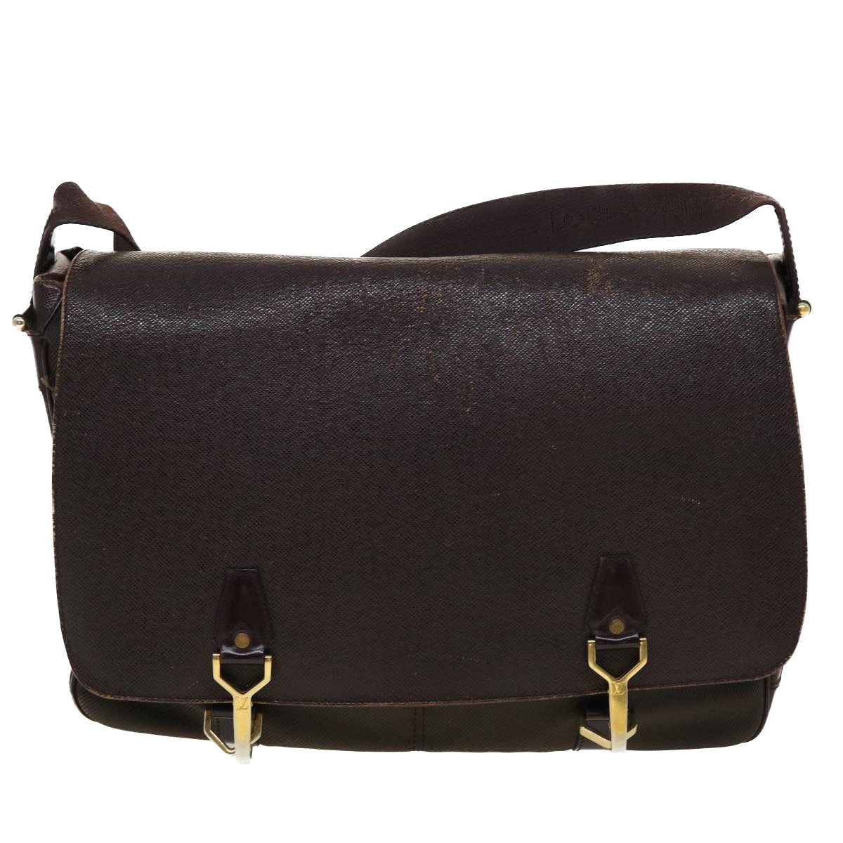 LOUIS VUITTON Taiga Leather Delsous Shoulder Bag Acajou M30166 LV 45151