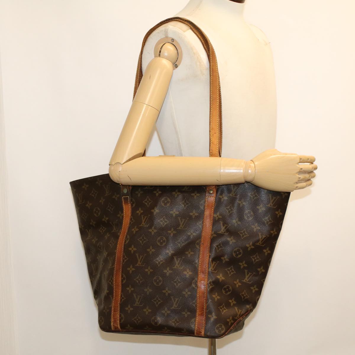 LOUIS VUITTON Monogram Sac Shopping Tote Bag M51108 LV 45163