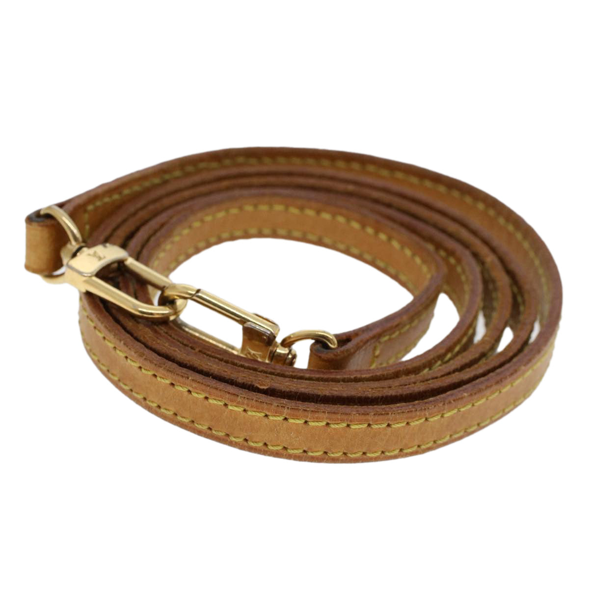 LOUIS VUITTON Shoulder Strap Leather 47.2"" Beige LV 45198