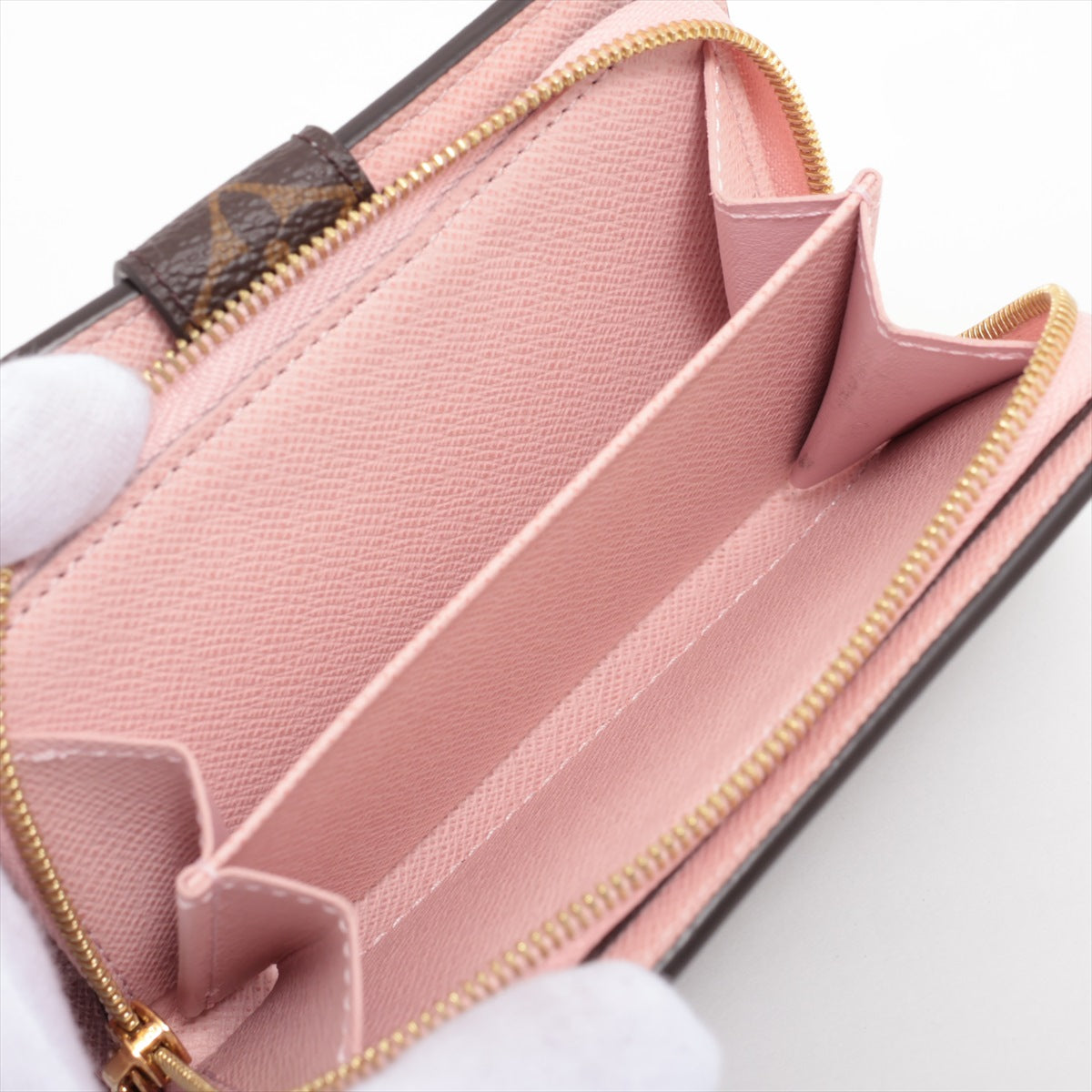 Louis Vuitton Monogram Portfolio Juliet M80973 Rose Valerie Compact Wallet Initial Into