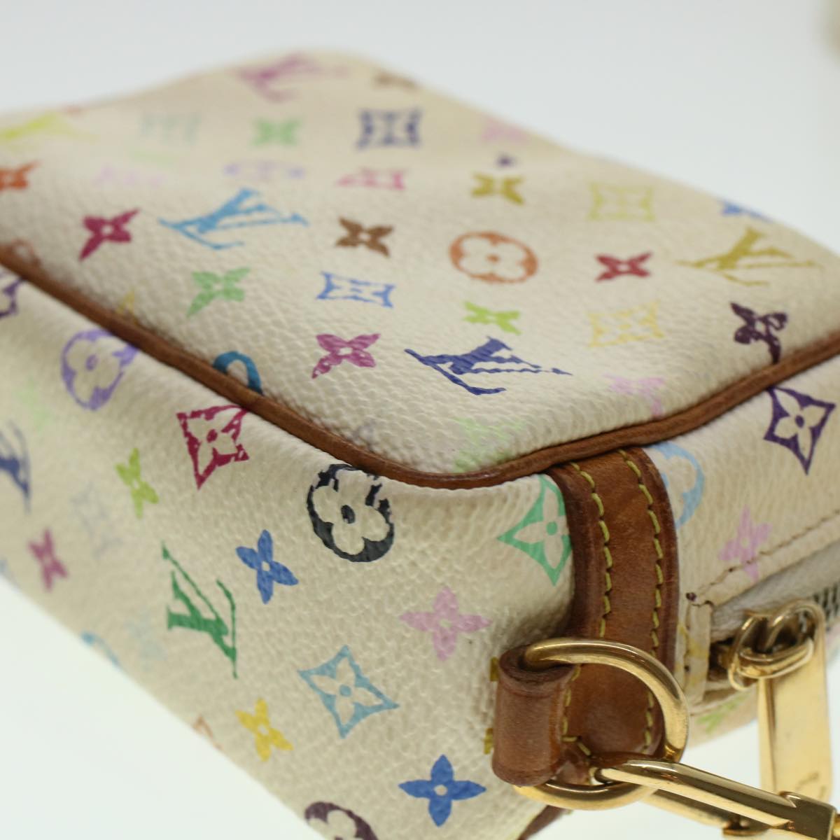 LOUIS VUITTON Monogram Multicolor Trousse Wapity Pouch White M58033 45246