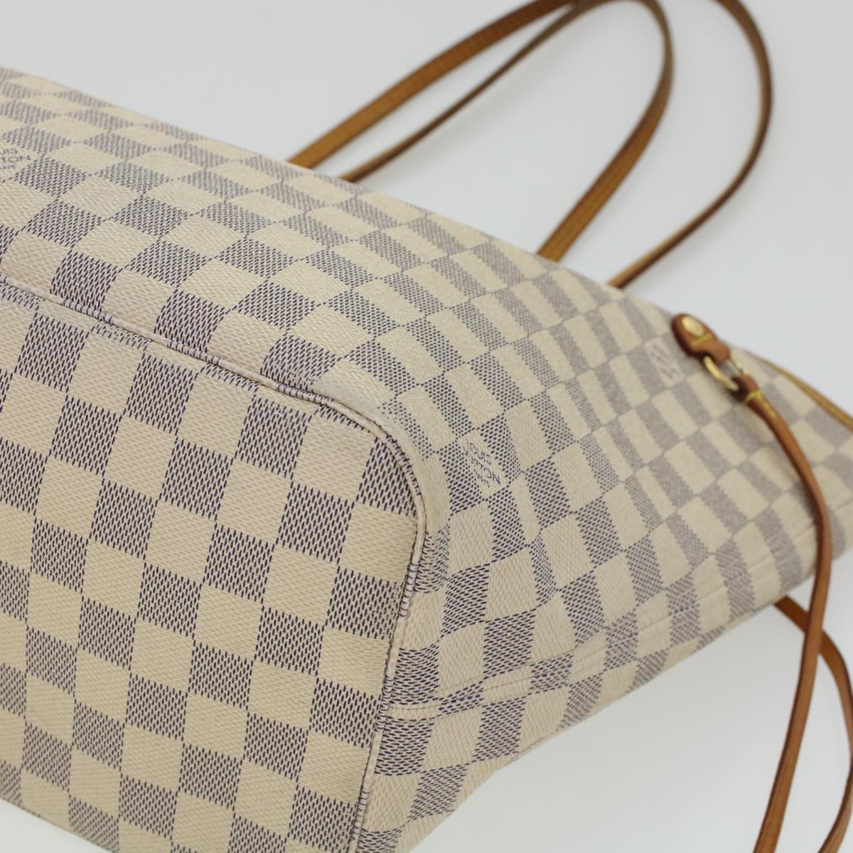 LOUIS VUITTON Damier Azur Neverfull MM Tote Bag N41605 LV 45252