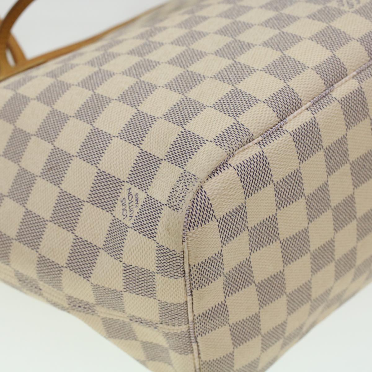 LOUIS VUITTON Damier Azur Neverfull MM Tote Bag N41605 LV 45252
