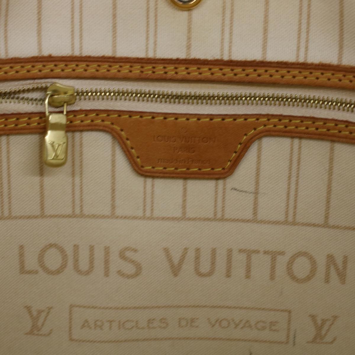 LOUIS VUITTON Damier Azur Neverfull MM Tote Bag N41605 LV 45252