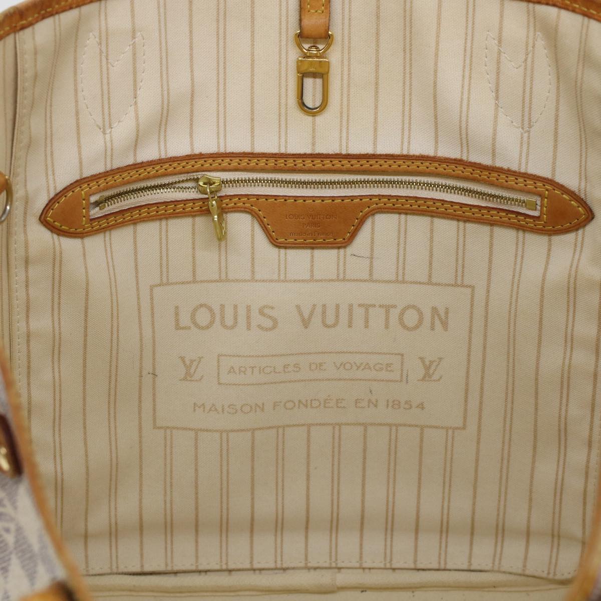 LOUIS VUITTON Damier Azur Neverfull MM Tote Bag N41605 LV 45252