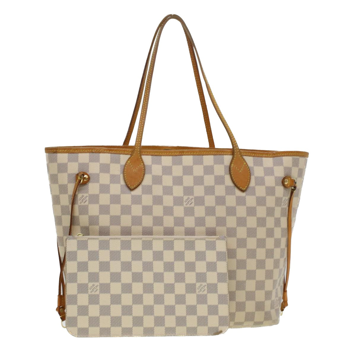 LOUIS VUITTON Damier Azur Neverfull MM Tote Bag N41605 LV 45252