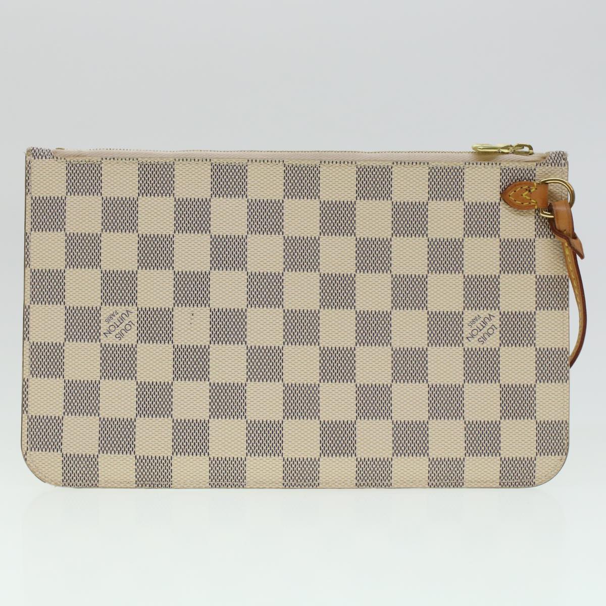 LOUIS VUITTON Damier Azur Neverfull MM Tote Bag N41605 LV 45252