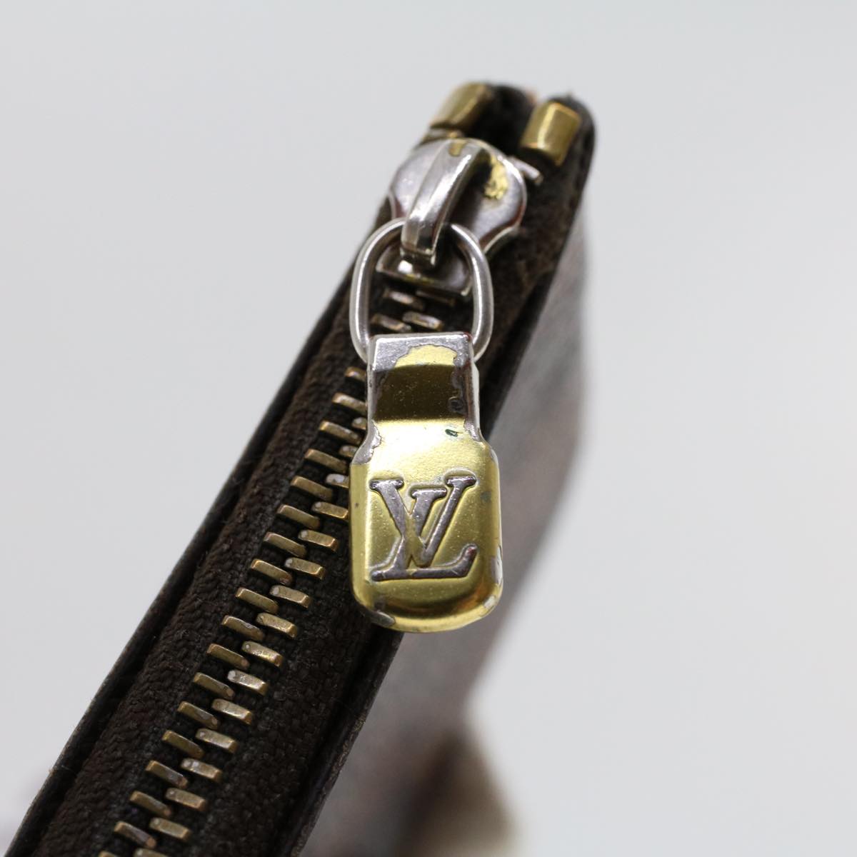 LOUIS VUITTON Damier Ebene Pochette Cles Coin Purse N62658 LV 45254