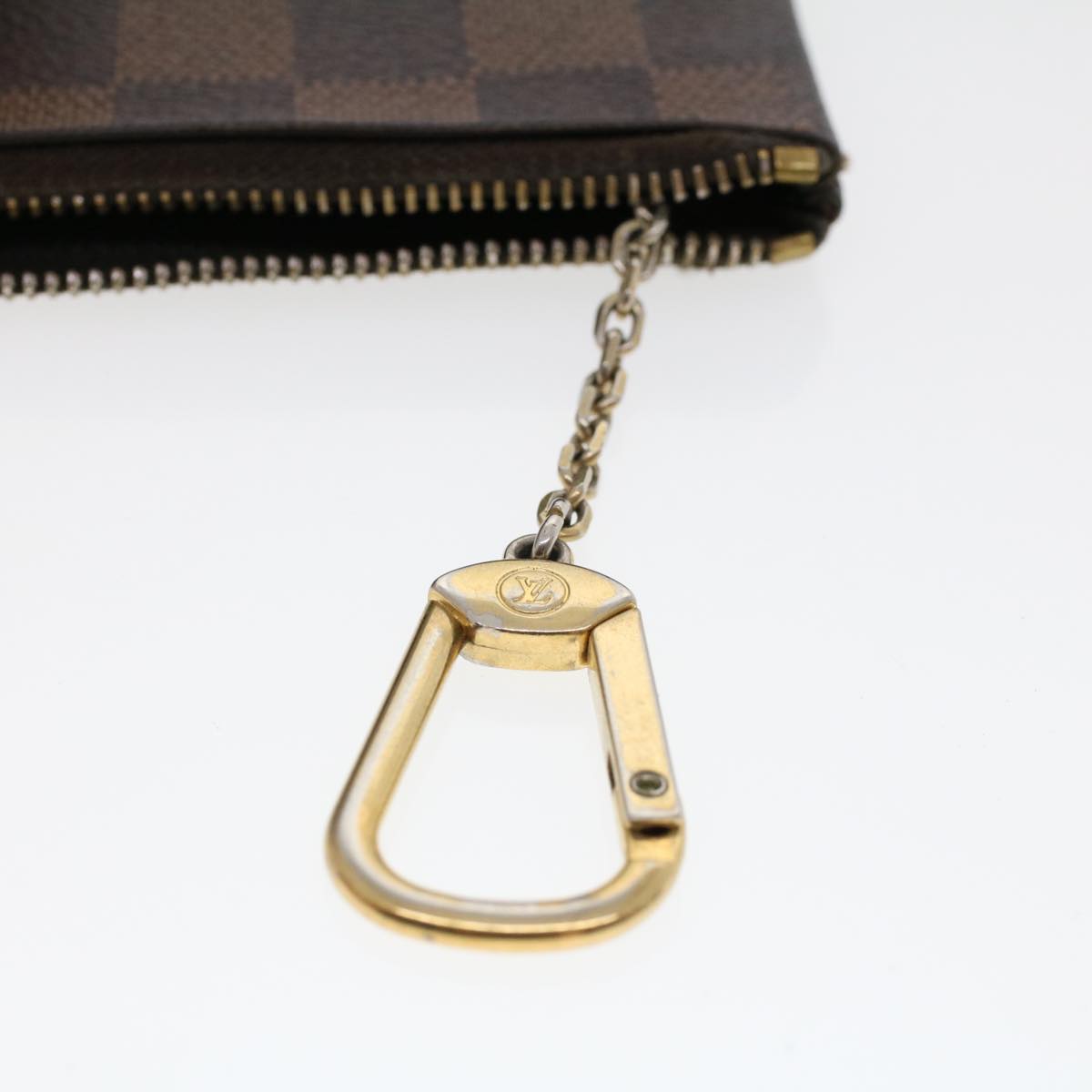 LOUIS VUITTON Damier Ebene Pochette Cles Coin Purse N62658 LV 45254