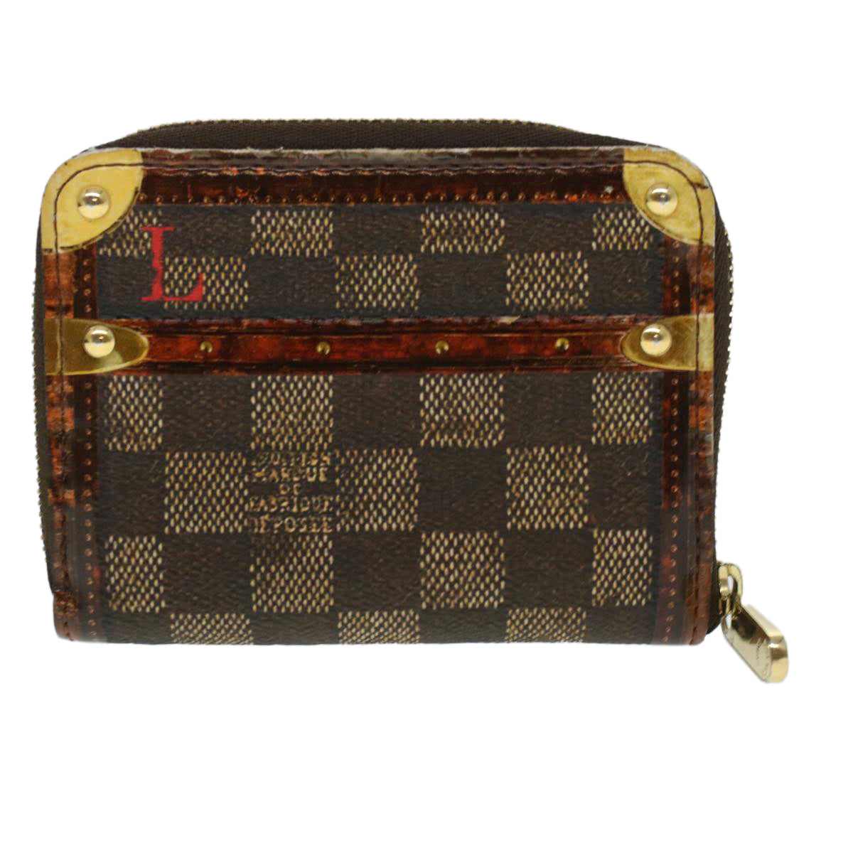 LOUIS VUITTON Damier Trunk Time Zippy Coin Purse Coin Purse M52745 LV 45255