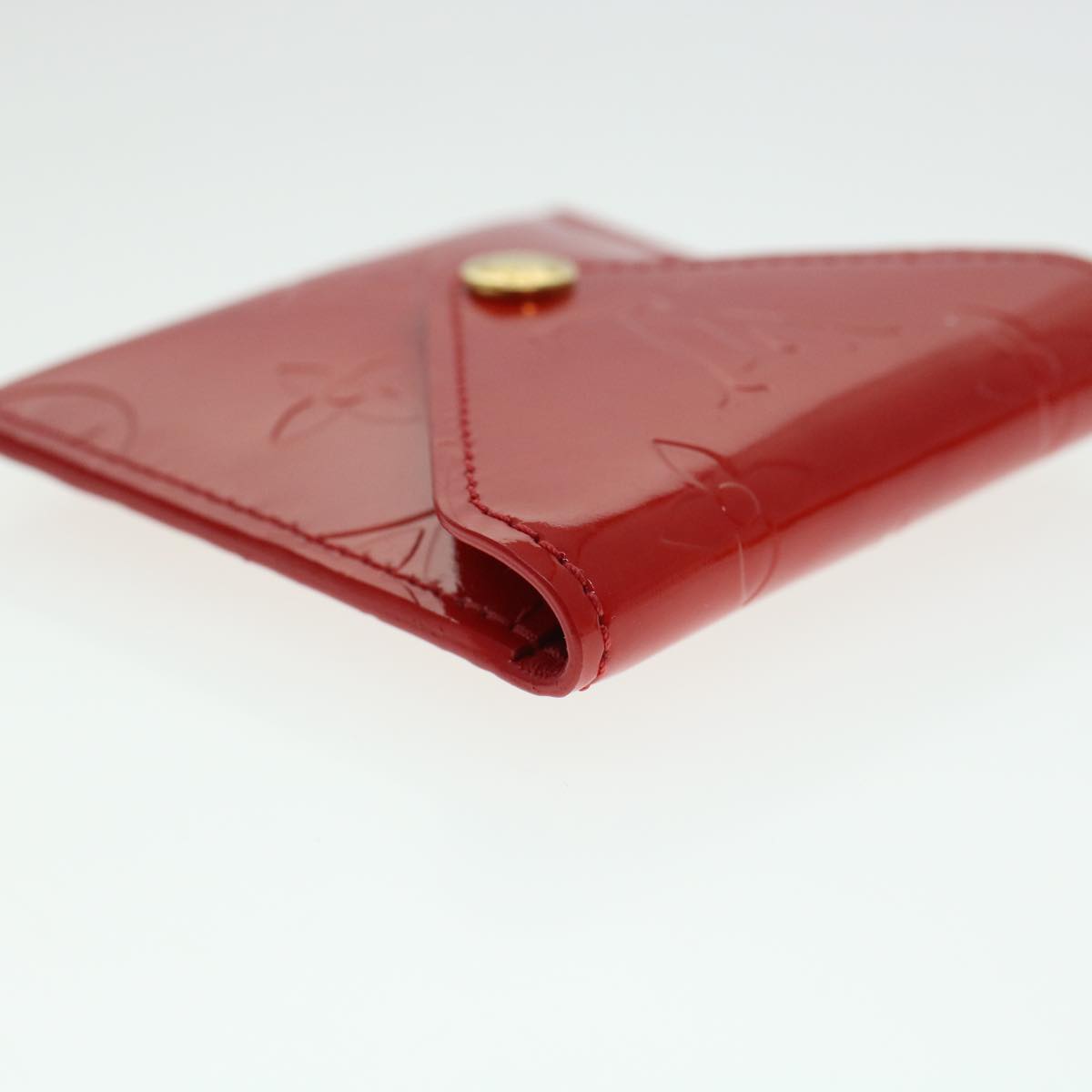 LOUIS VUITTON Vernis Korea Cube Coin Purse Rouge M04100 LV 45274