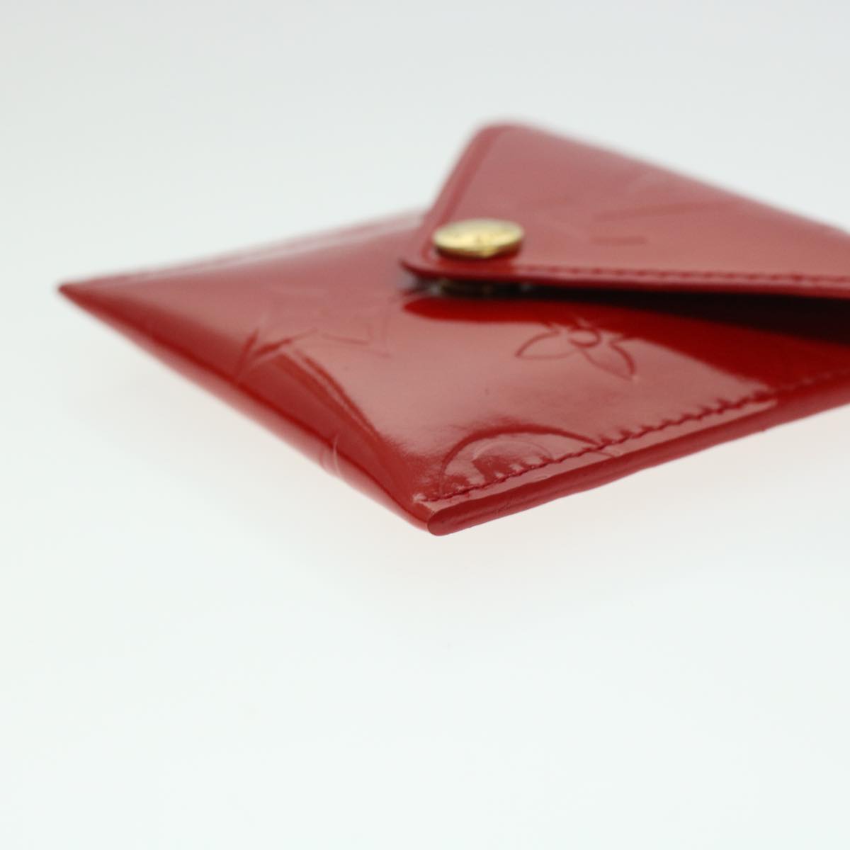 LOUIS VUITTON Vernis Korea Cube Coin Purse Rouge M04100 LV 45274
