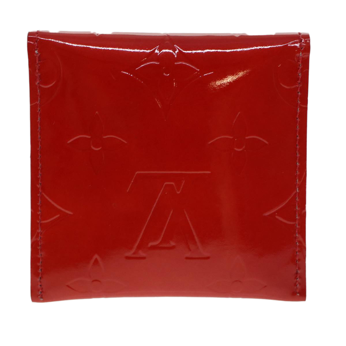 LOUIS VUITTON Vernis Korea Cube Coin Purse Rouge M04100 LV 45274