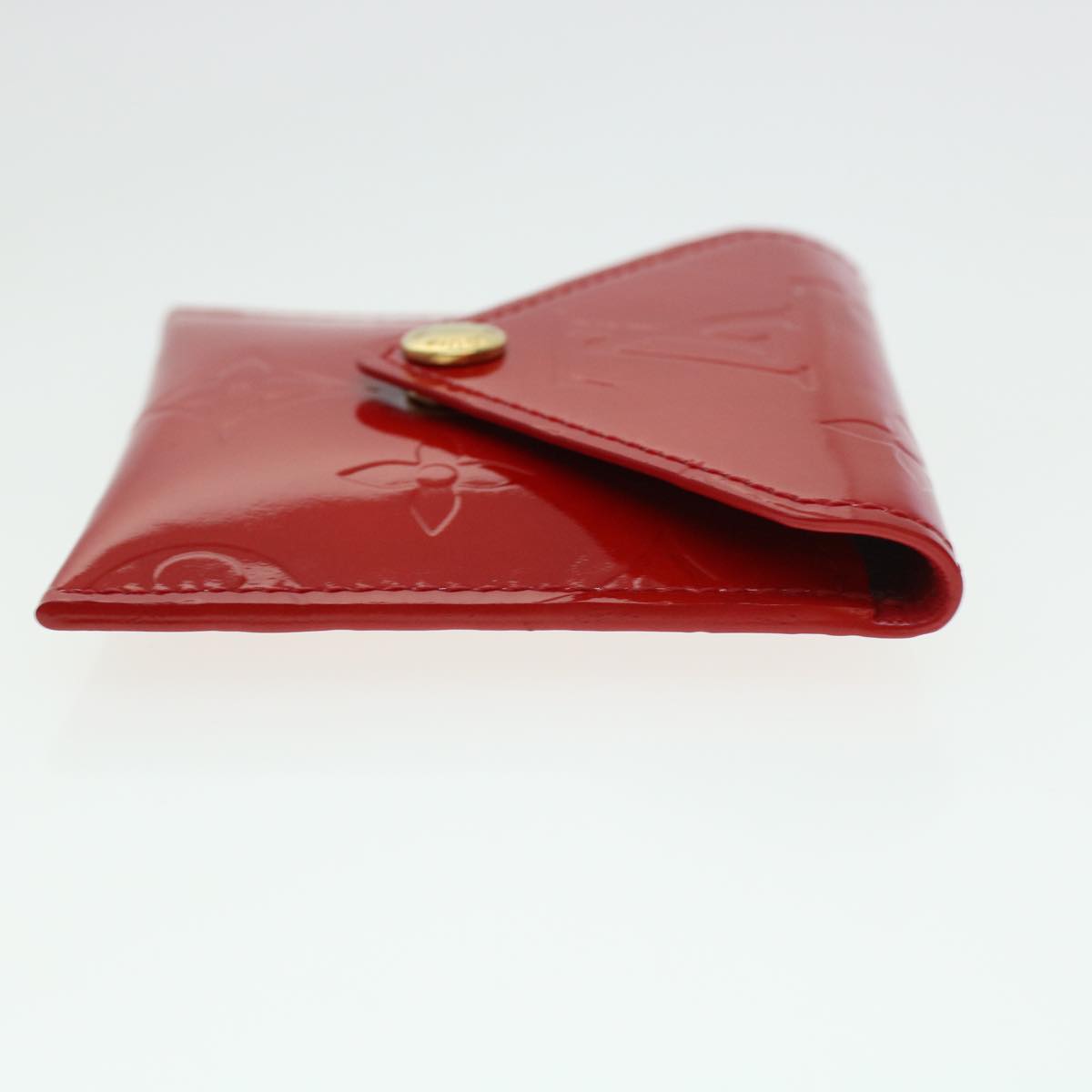 LOUIS VUITTON Vernis Korea Cube Coin Purse Rouge M04100 LV 45274