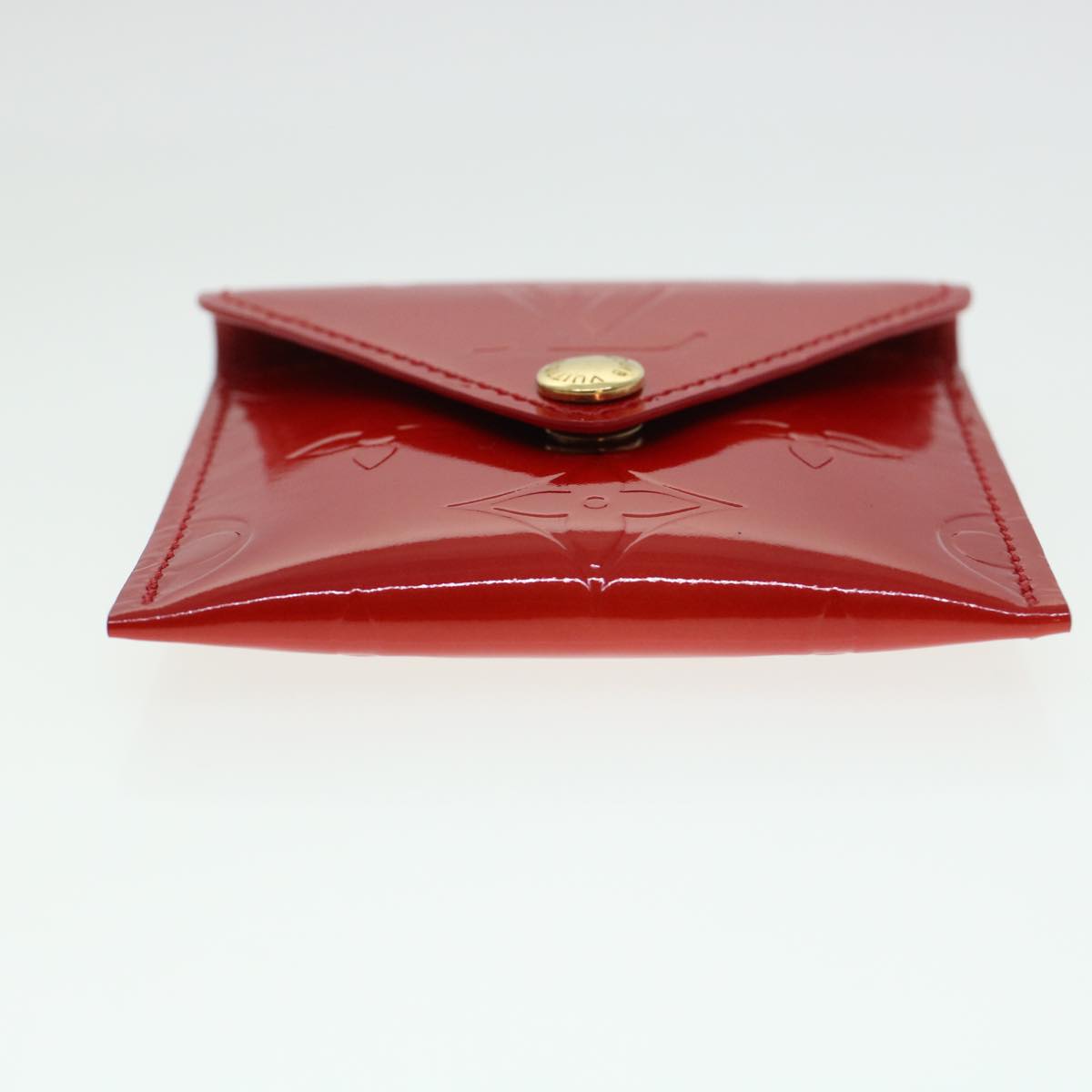 LOUIS VUITTON Vernis Korea Cube Coin Purse Rouge M04100 LV 45274