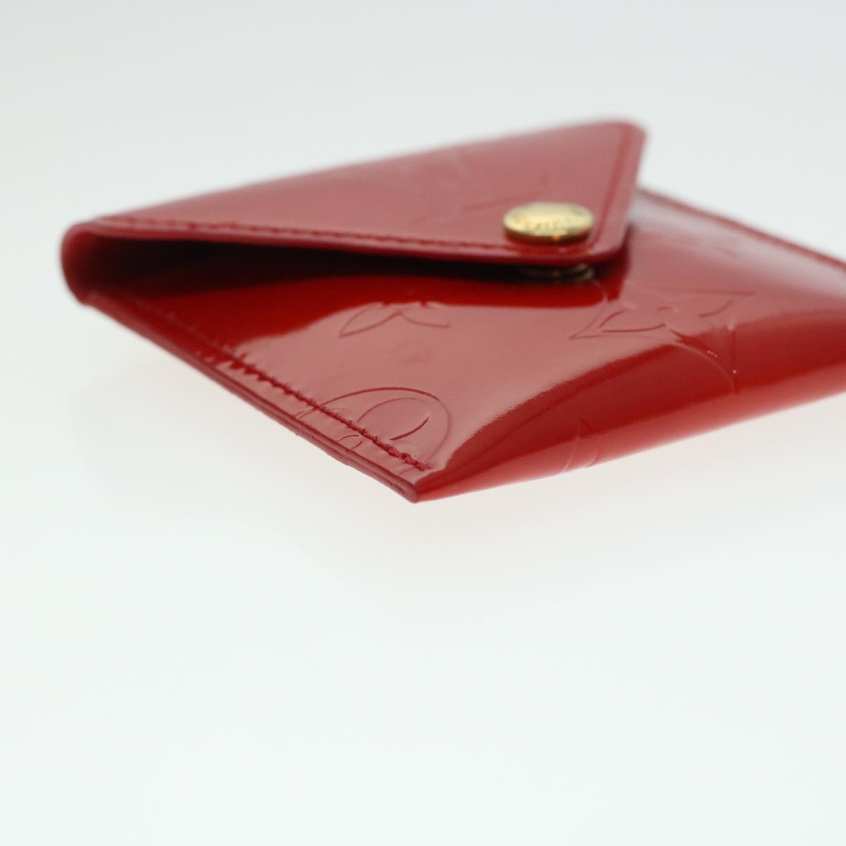 LOUIS VUITTON Vernis Korea Cube Coin Purse Rouge M04100 LV 45274